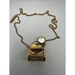 Futura‎ Purse Necklace Watch 8609 New Battery Gold Tone P1